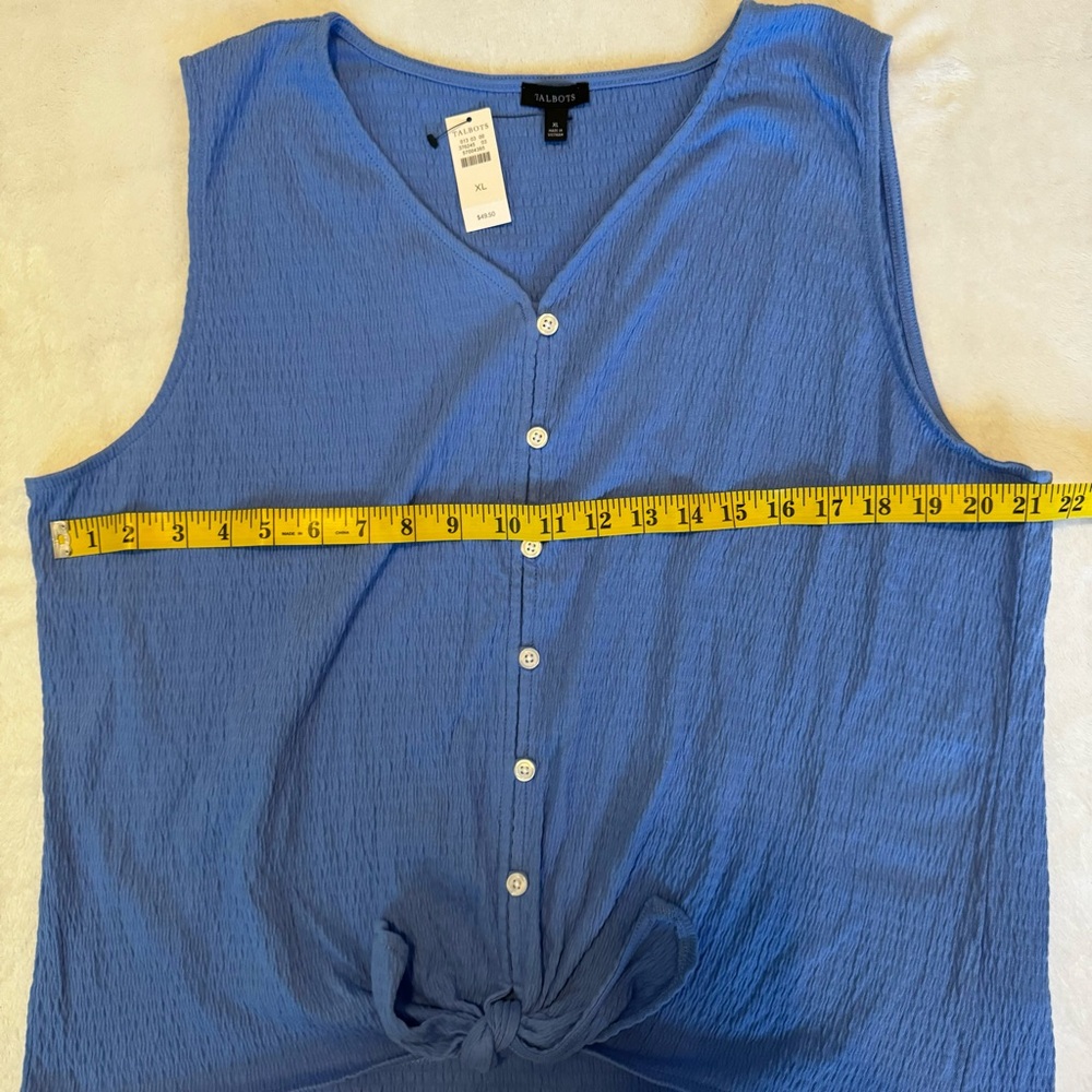 Talbots Tie Hem Button Front Shirt - Picture 5 of 8